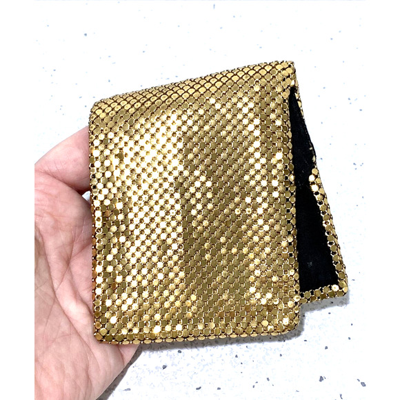 Vintage ladies wallet mid century golden metal mesh bifold coin pocket retro - Picture 7 of 7